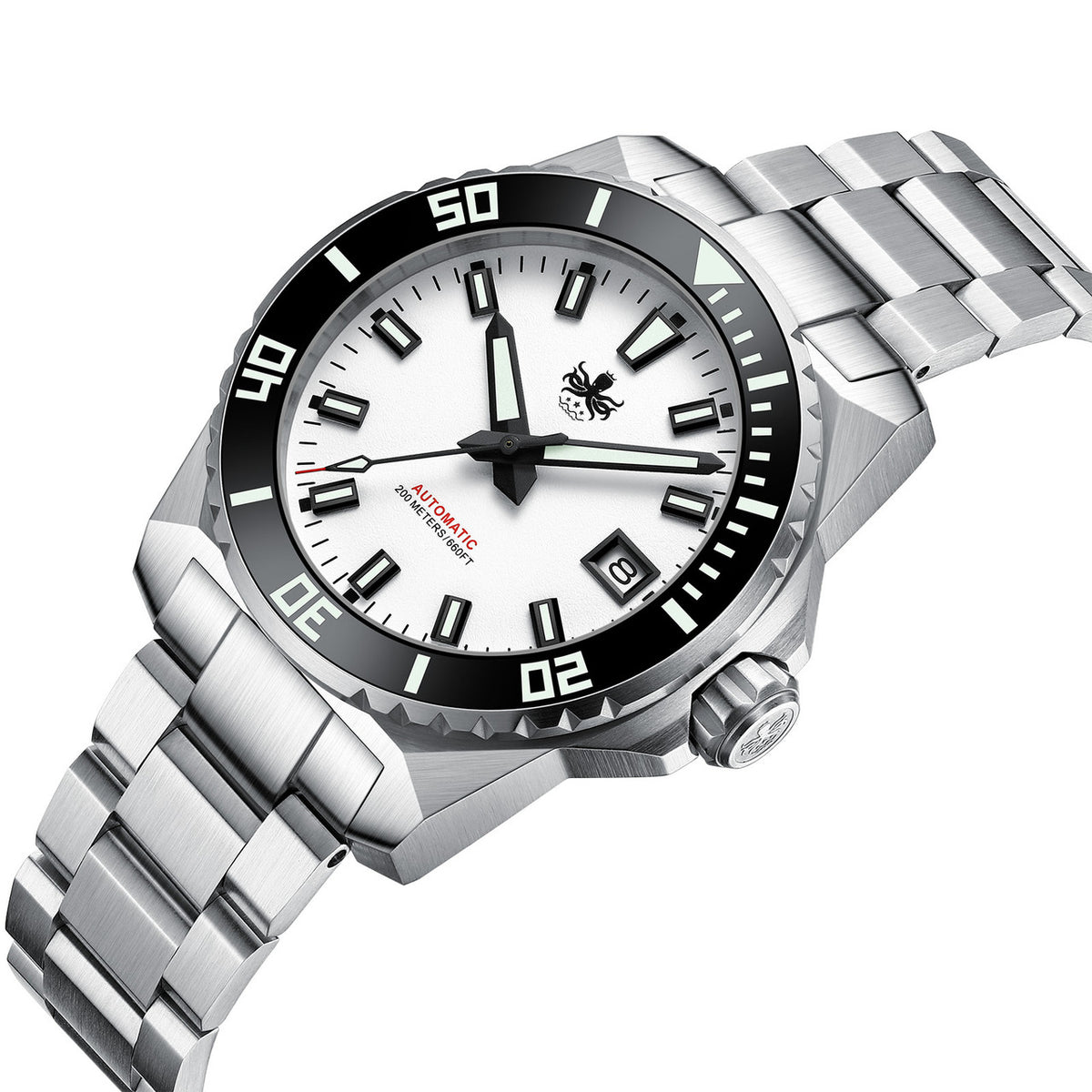 PHOIBOS LEVIATHAN 200M Automatic Diver Watch PY050E White — view 5