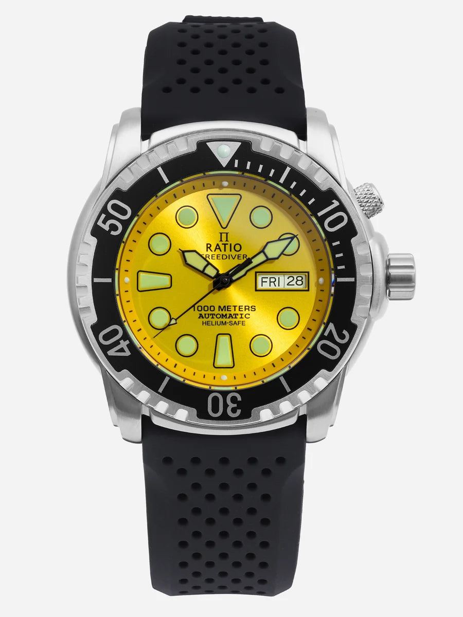 Ratio FreeDiver Version 03 Helium Safe 1000M Automatic Yellow Dial 1068HA90-34VA-YLW-V03 Men's Watch — view 4
