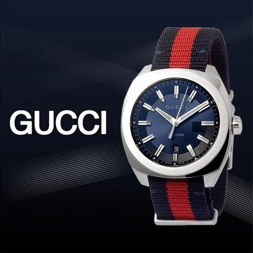 Gucci GG2570 Blue Dial – Swiss Made – Red &amp; Blue Web Strap — view 16