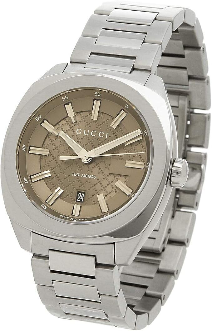 Gucci GG2570 YA142315 – Brown Dial Stainless Steel Quartz Men’s Watch, 40mm — view 2