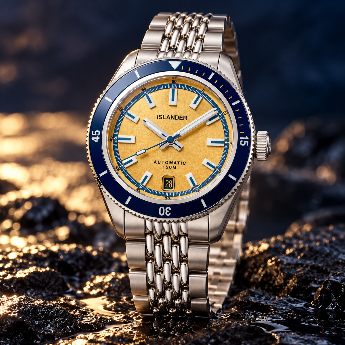 Islander Port Jefferson Automatic Skin Diver – Champagne Gold Dial | ISL-373