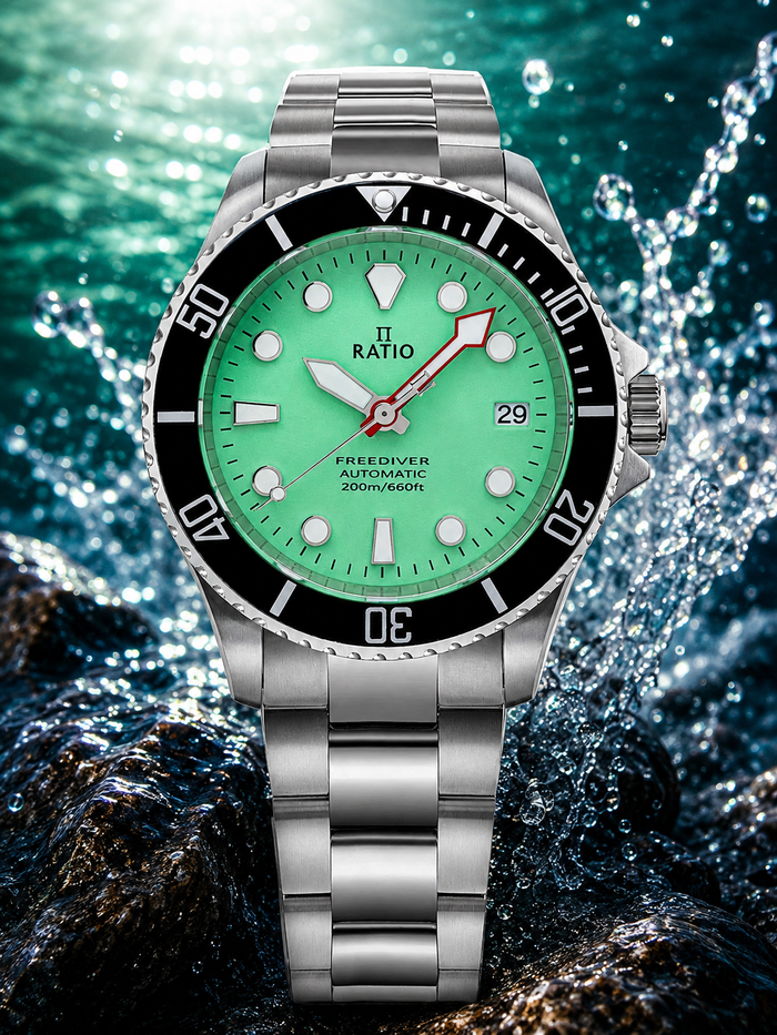 Ratio FreeDiver RTF049 “Reef” Green Dial Sapphire Automatic 200M Men's Watch