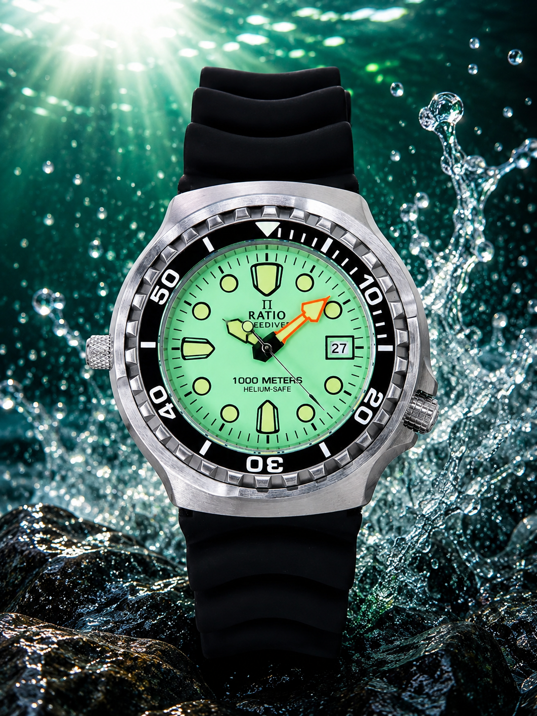 Ratio FreeDiver Helium-Safe 1000M Automatic 1068HA90-34VA-GRN-V02 Men's Watch