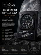 Bulova Lunar Pilot Traveler Limited Edition Clock – Apollo 15 view 1