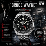 Seiko 5 Sports GMT SSK001 “Bruce Wayne” – Black Dial Automatic GMT