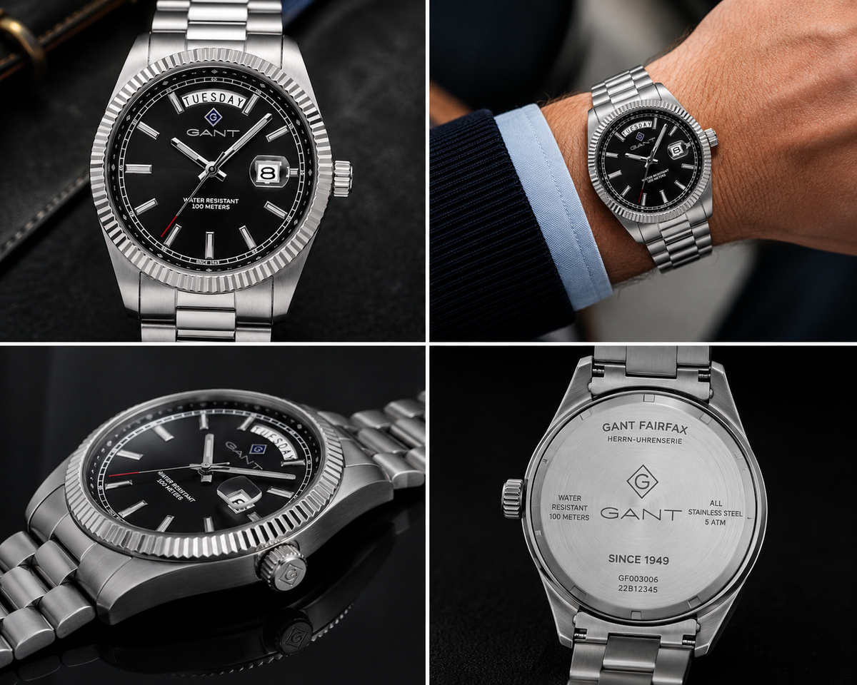 GANT Fairfax – 41mm – Day-Date – 100M – Stainless Steel – Black Dial – New — view 2