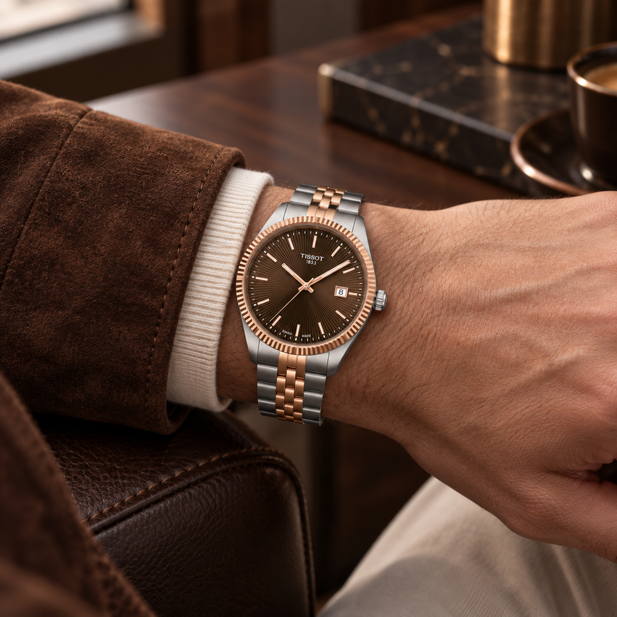 Tissot Ballade Brown Dial Two-Tone 40mm – T156.410.22.291.01 — view 4