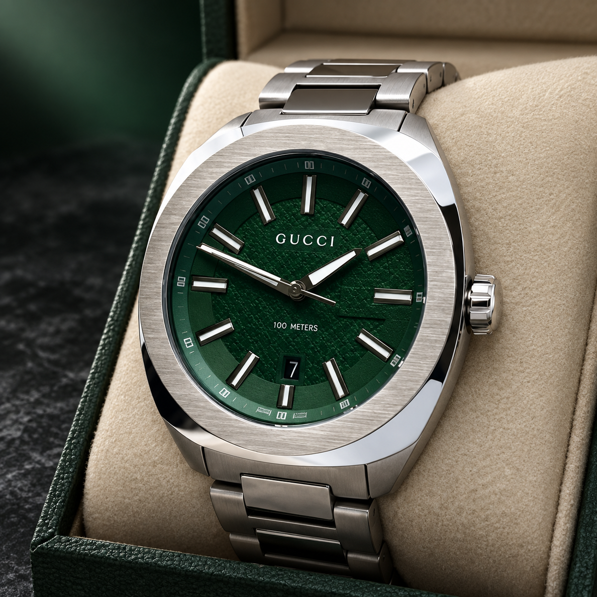 Gucci GG2570 YA142313 Green Dial Stainless Steel Watch – 41mm — view 3