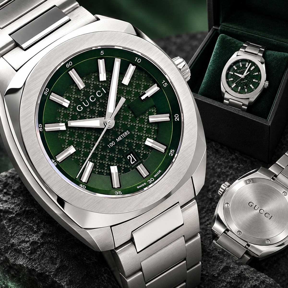 Gucci GG2570 YA142313 Green Dial Stainless Steel Watch – 41mm — view 5