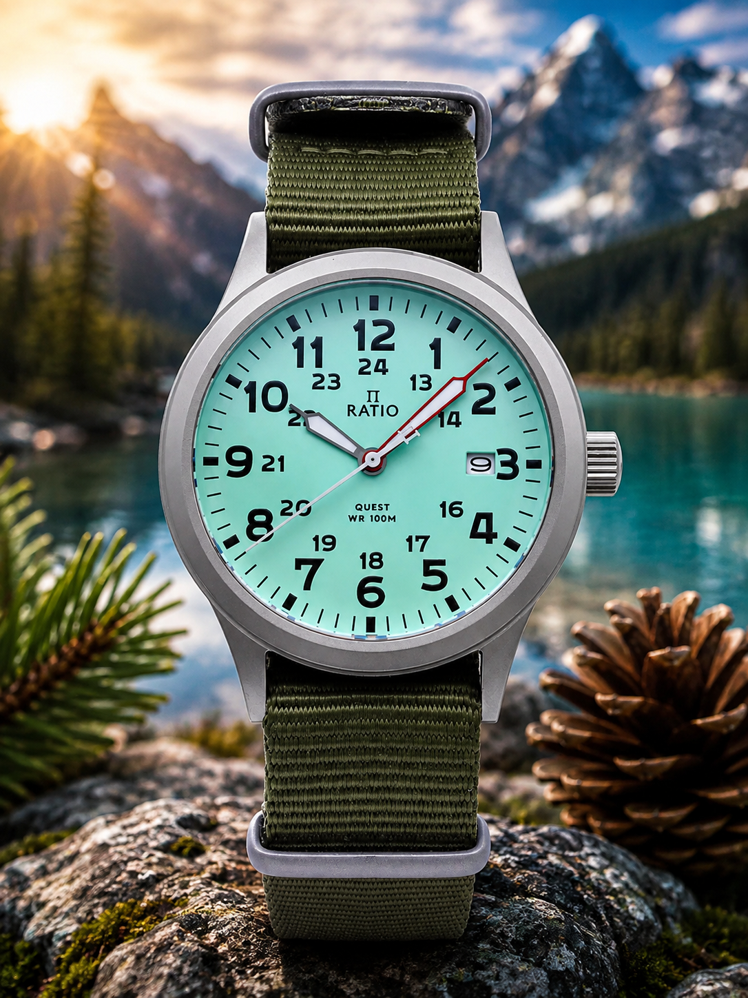 Ratio Quest RTQ015 100M Sapphire Quartz “Lewis &amp; Clark Edition” Men's Field Watch — view 6
