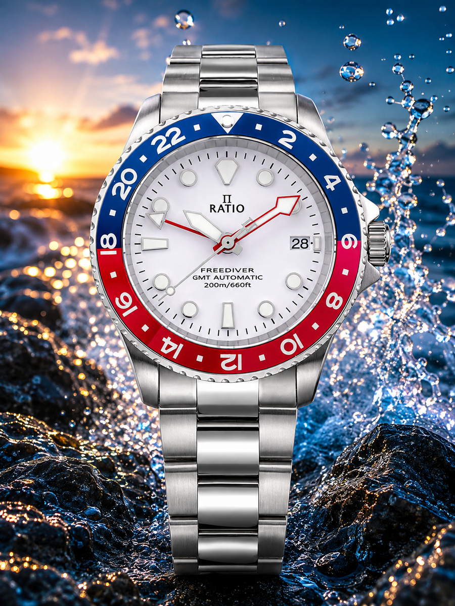 Ratio FreeDiver GMT RTF061 Sapphire Automatic 200M Men's Watch