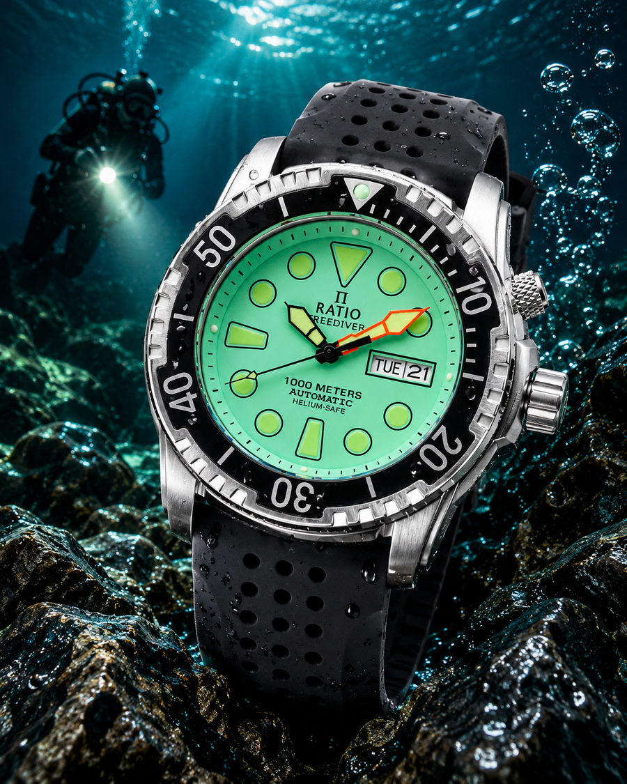 Ratio FreeDiver Helium-Safe 1000M Sapphire Automatic 1068HA90-34VA-MGRN Men's Watch