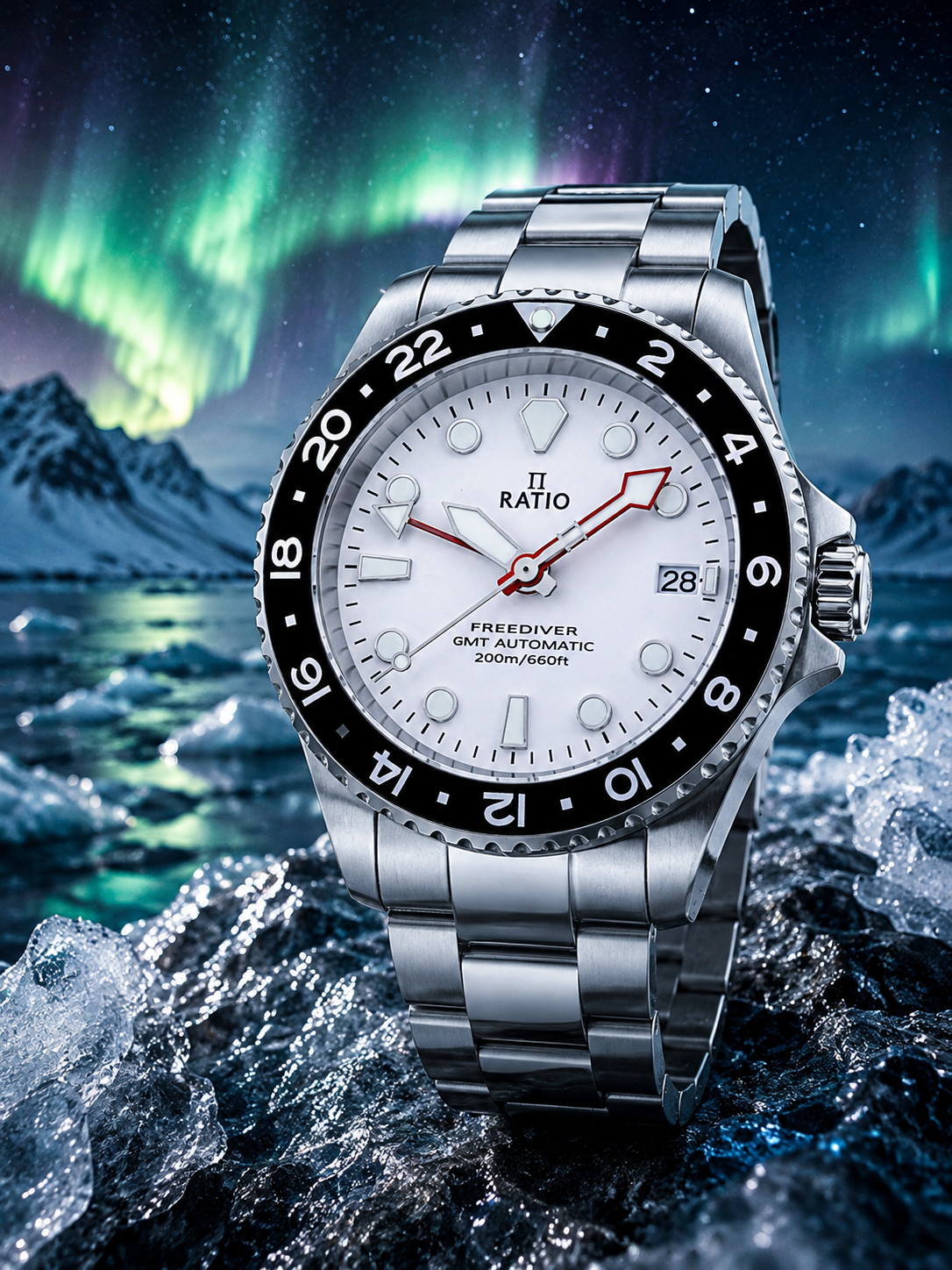 Ratio FreeDiver GMT RTF057 “Arctic” Sapphire Automatic 200M Men's Watch — view 4