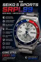 Seiko 5 Sports SRPL99 – Limited Edition Automatic – Pepsi Bezel view 1