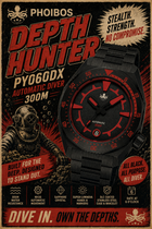 PHOIBOS Depth Hunter DLC PY060DX – Black – 300M Automatic Diver "High Beat" Movement view 1
