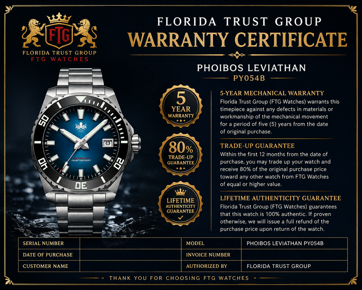 PHOIBOS LEVIATHAN PY054B Ready To Ship 2-3 days 5yr warranty by FTG Watches — view 5