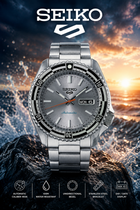 Seiko 5 Sports SRPK09 Automatic – 55th Anniversary Special Edition – Silver Sunburst Dial – New view 1