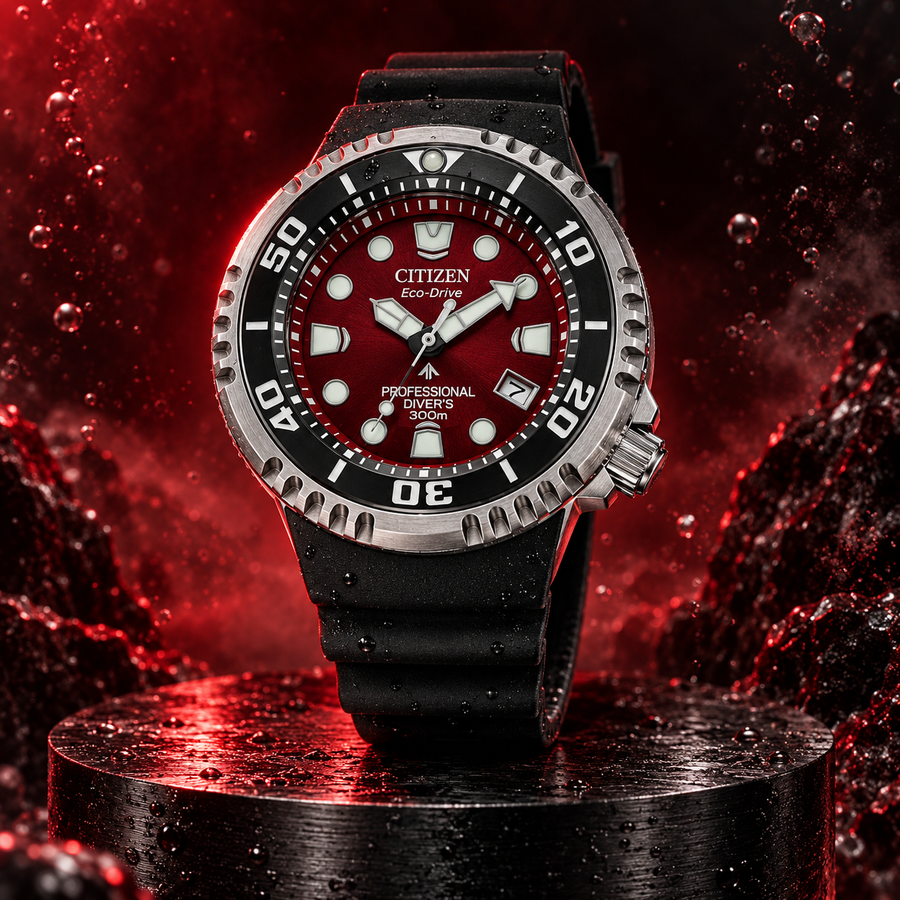 Citizen Promaster E365 Sea BN1024-01Z – Professional 300M Eco-Drive Diver – Red Gradient Dial