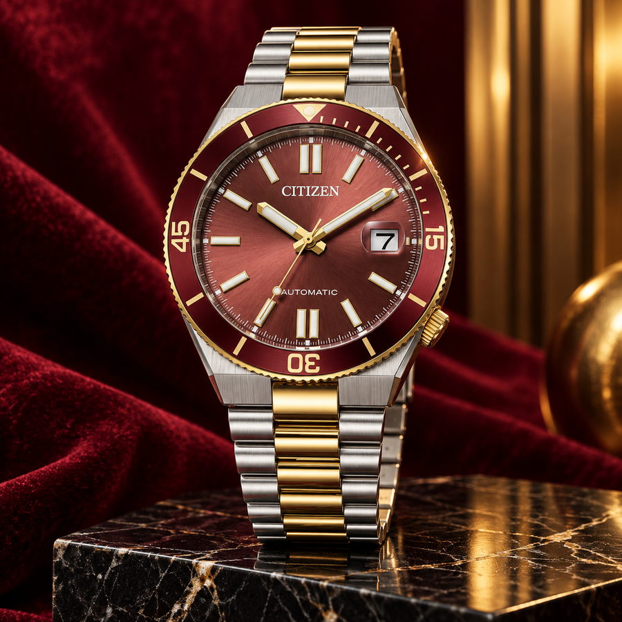 Citizen Tsuyosa Shore NJ0234-58X – Red Dial Two-Tone Automatic Watch