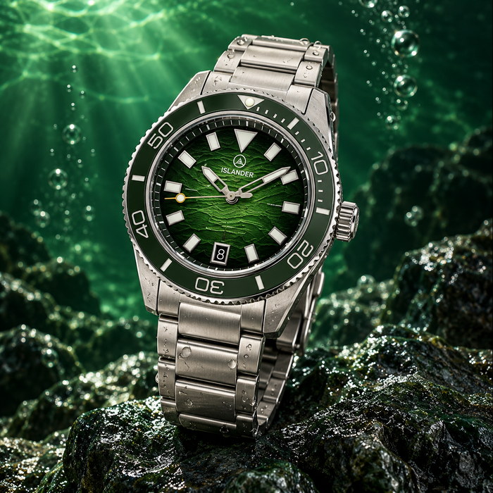 Islander Bayport ISL-312 – Green Wave Dial – Automatic Dive Watch