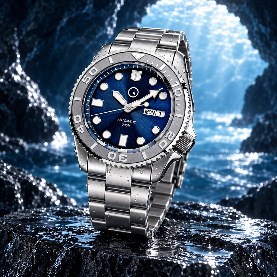 Islander ISL-18 – Radiant Blue Dial Automatic Dive Watch – 200M