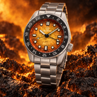 Islander JFK Automatic GMT Watch with Sunset Orange Dial view 1