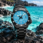 PHOIBOS APOLLO DLC 200M Automatic Diver Watch PY056BX – Blue"High Beat" Movement view 1