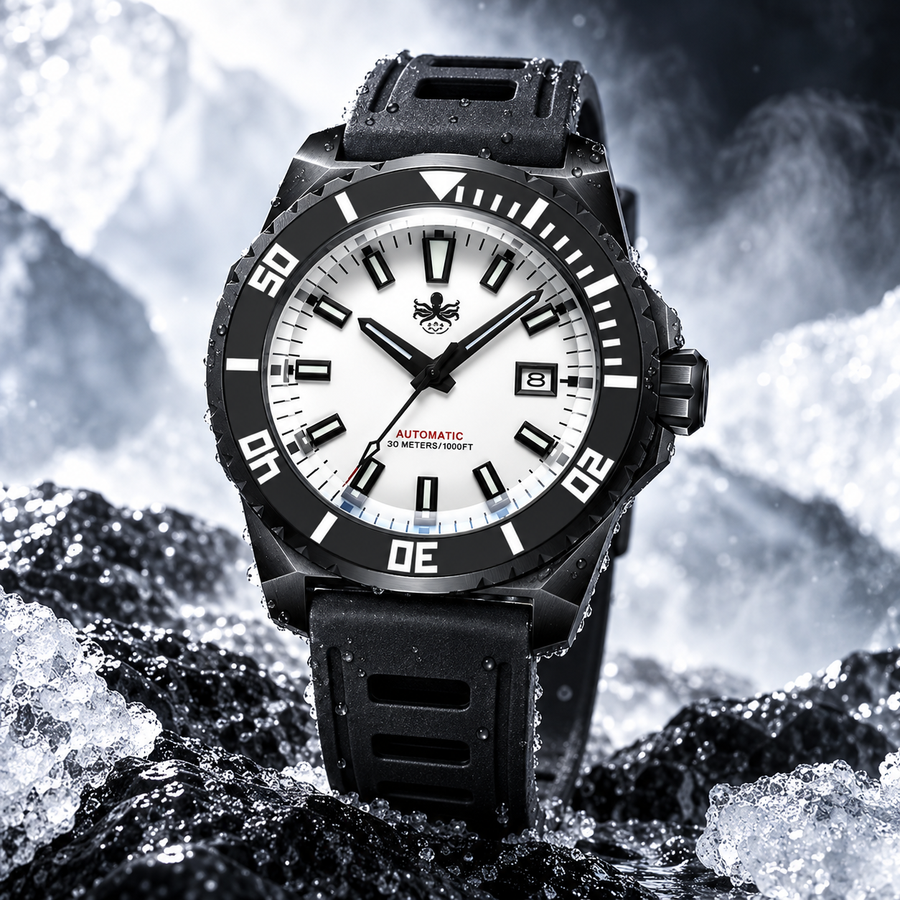 PHOIBOS LEVIATHAN PY032E DLC 500M Automatic Diver Watch – White