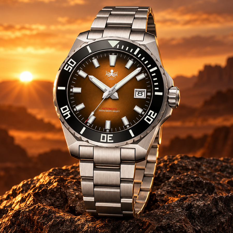 PHOIBOS Leviathan PY054G – Orange – 200M Automatic Diver