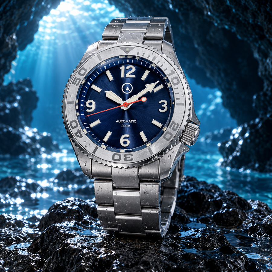 Islander Red October V2 ISL-323 – Radiant Blue Dial Automatic Dive Watch