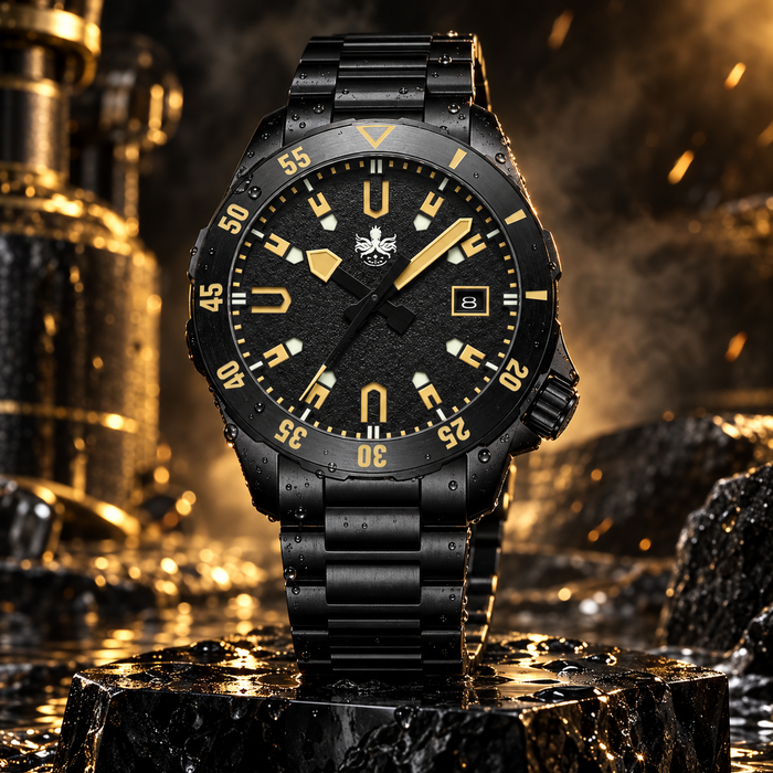 PHOIBOS APOLLO DLC 200M Automatic Diver Watch PY056CX – Black "High Beat" Movement