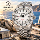 Islander Saltaire ISL-281 – 38mm Solar Dive Watch – Pure White Dial – 200M view 1