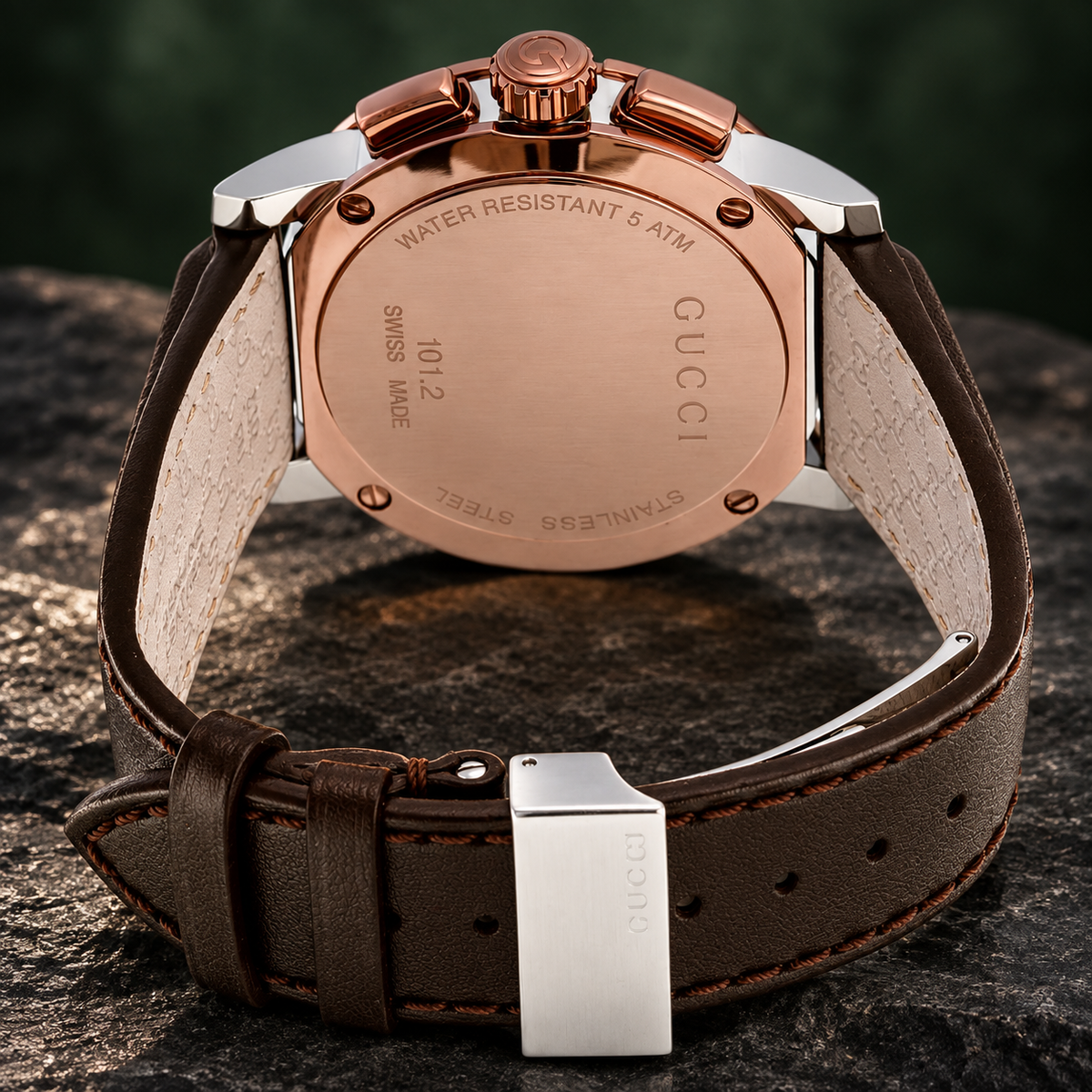 Gucci G-Chrono XL YA101202 Chronograph – Black Dial, Brown Leather, 44mm — view 5