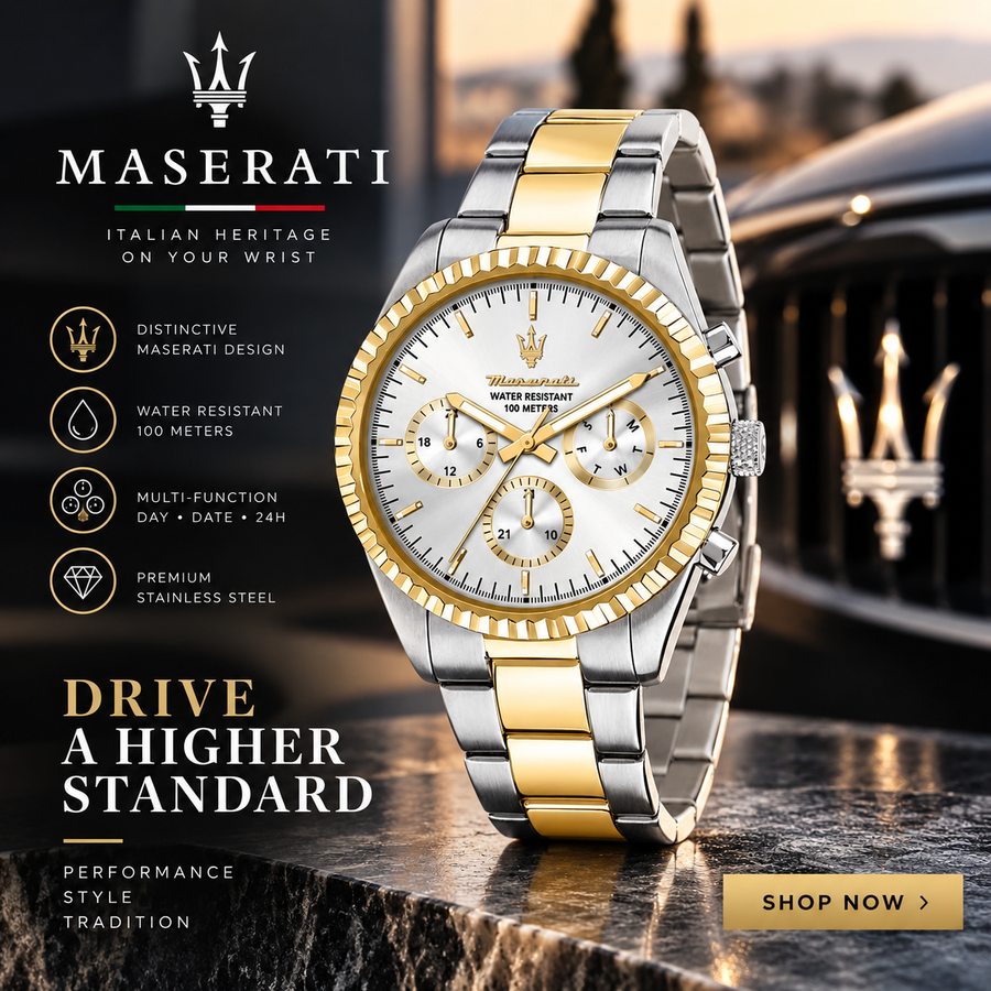 Maserati Competizione R8853100021 – Two-Tone Multifunction Quartz