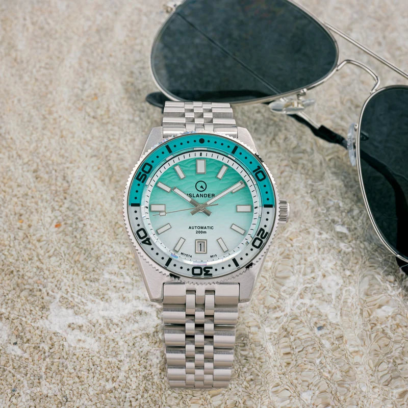 Islander Northport Hi-Beat Automatic Dive Watch – Seafoam Green &amp; White Ripple Dial | ISL-155 — view 9