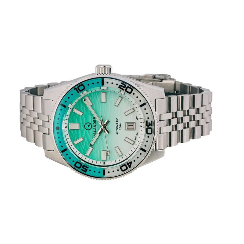 Islander Northport Hi-Beat Automatic Dive Watch – Seafoam Green &amp; White Ripple Dial | ISL-155 — view 4