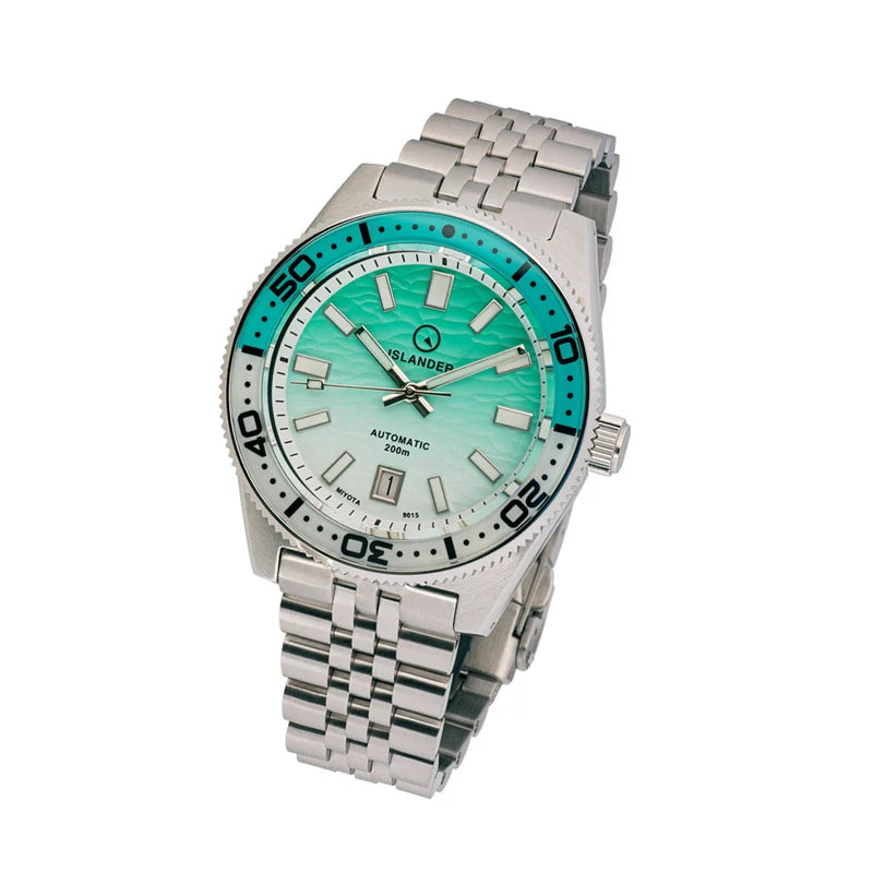 Islander Northport Hi-Beat Automatic Dive Watch – Seafoam Green &amp; White Ripple Dial | ISL-155 — view 6