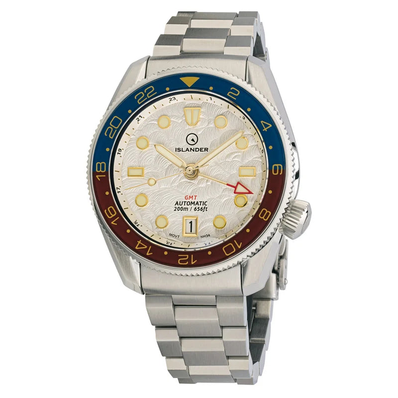Islander JFK Automatic GMT ISL-206 – White Cloud Dial &amp; Pepsi Bezel – 200M — view 10