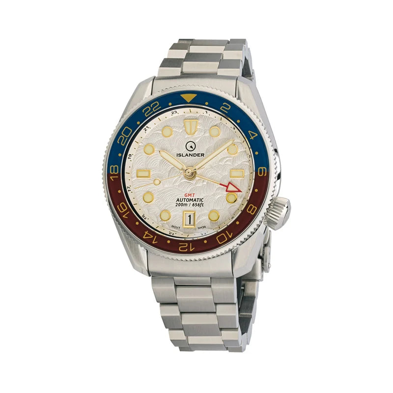 Islander JFK Automatic GMT ISL-206 – White Cloud Dial &amp; Pepsi Bezel – 200M — view 2
