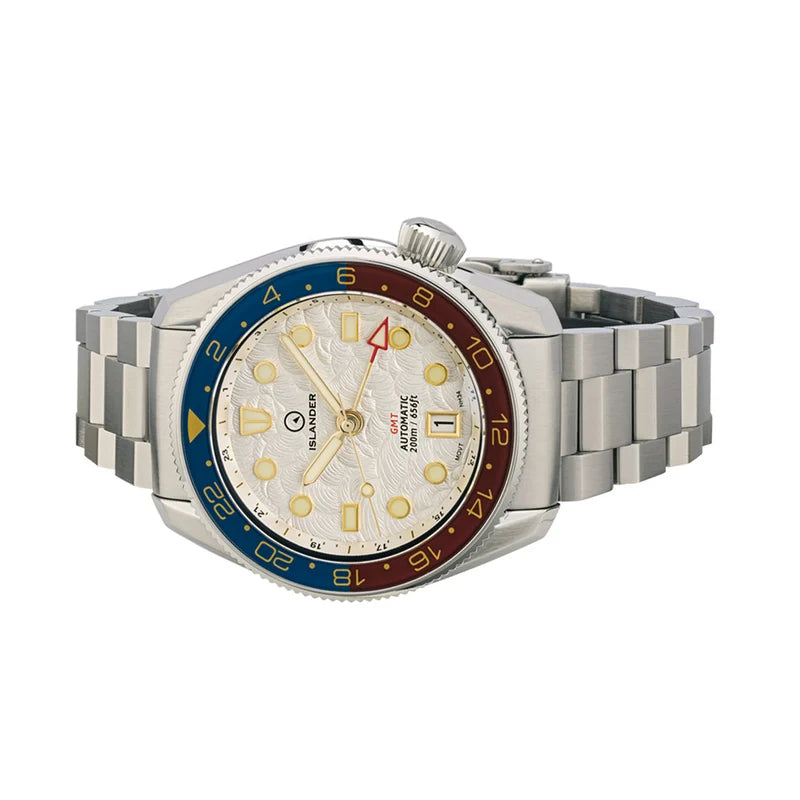 Islander JFK Automatic GMT ISL-206 – White Cloud Dial &amp; Pepsi Bezel – 200M — view 8