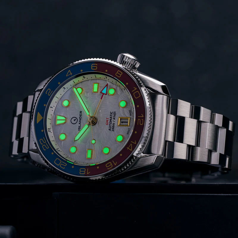 Islander JFK Automatic GMT ISL-206 – White Cloud Dial &amp; Pepsi Bezel – 200M — view 5