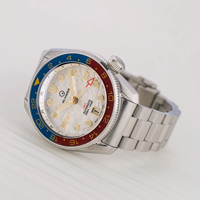 Islander JFK Automatic GMT ISL-206 – White Cloud Dial &amp; Pepsi Bezel – 200M — view 4