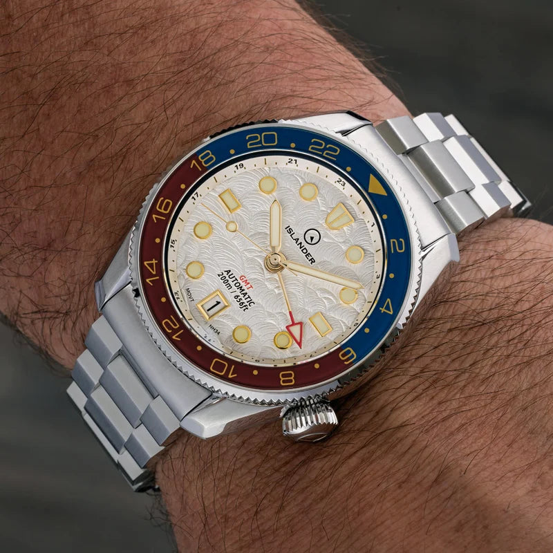 Islander JFK Automatic GMT ISL-206 – White Cloud Dial &amp; Pepsi Bezel – 200M — view 9