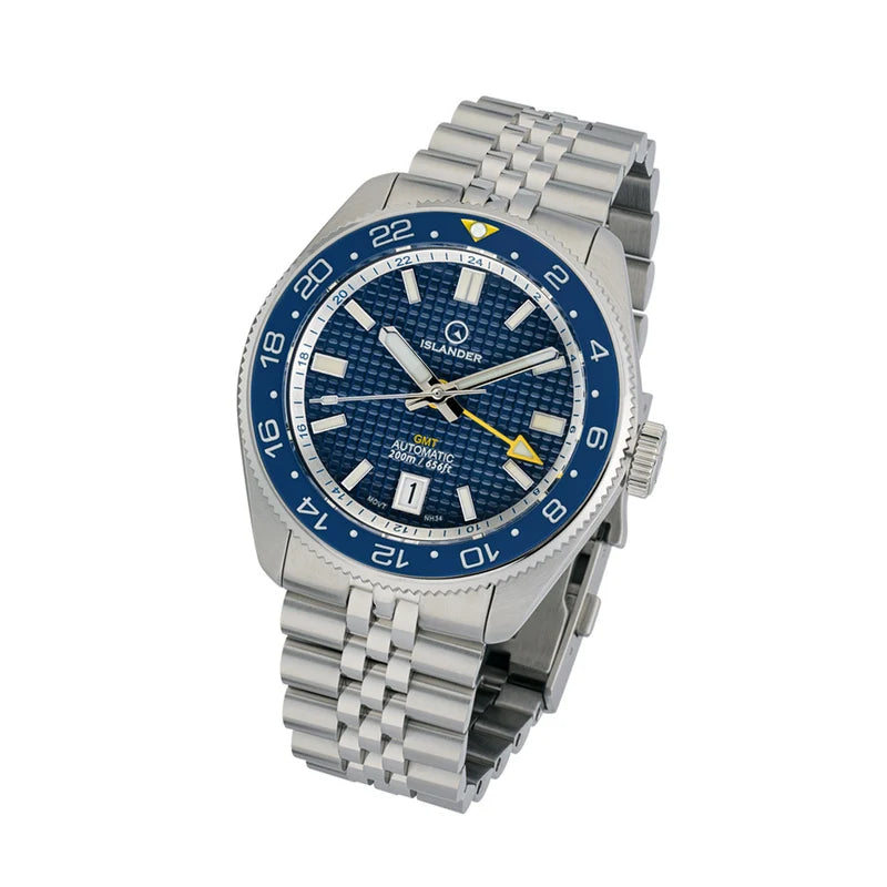 Islander Automatic GMT Dive Watch – Blue Waffle Dial | ISL-214 — view 8