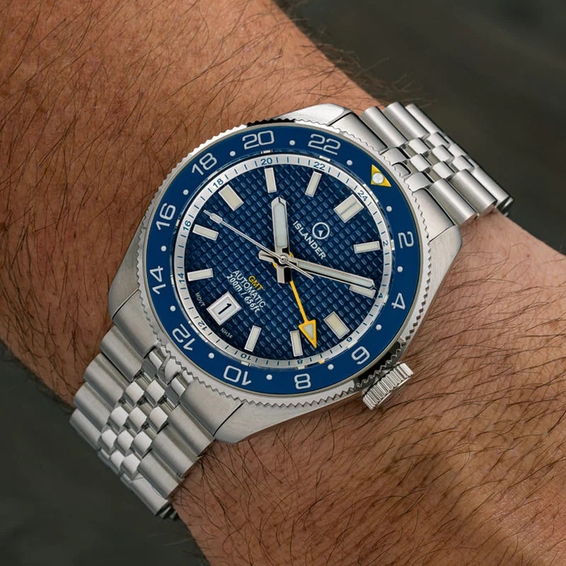 Islander Automatic GMT Dive Watch – Blue Waffle Dial | ISL-214 — view 4