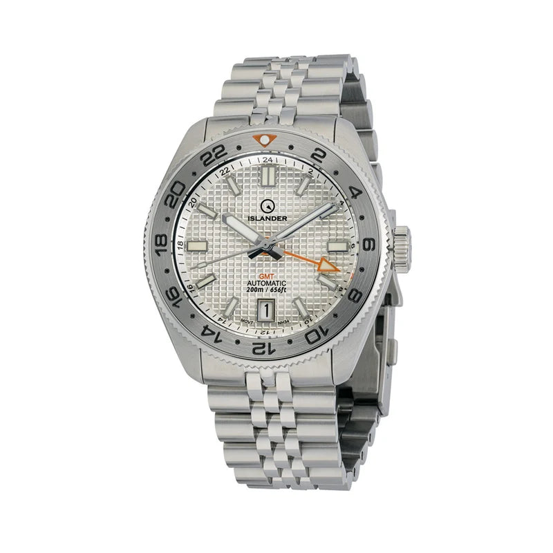 Islander Automatic GMT Dive Watch ISL-215 – White Waffle Dial – 200M — view 3