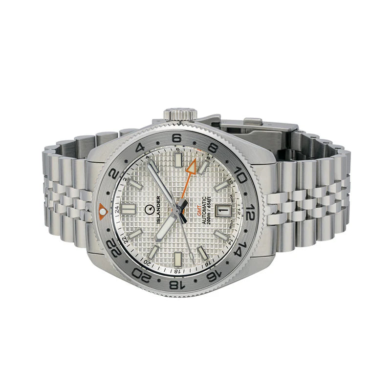 Islander Automatic GMT Dive Watch ISL-215 – White Waffle Dial – 200M — view 5