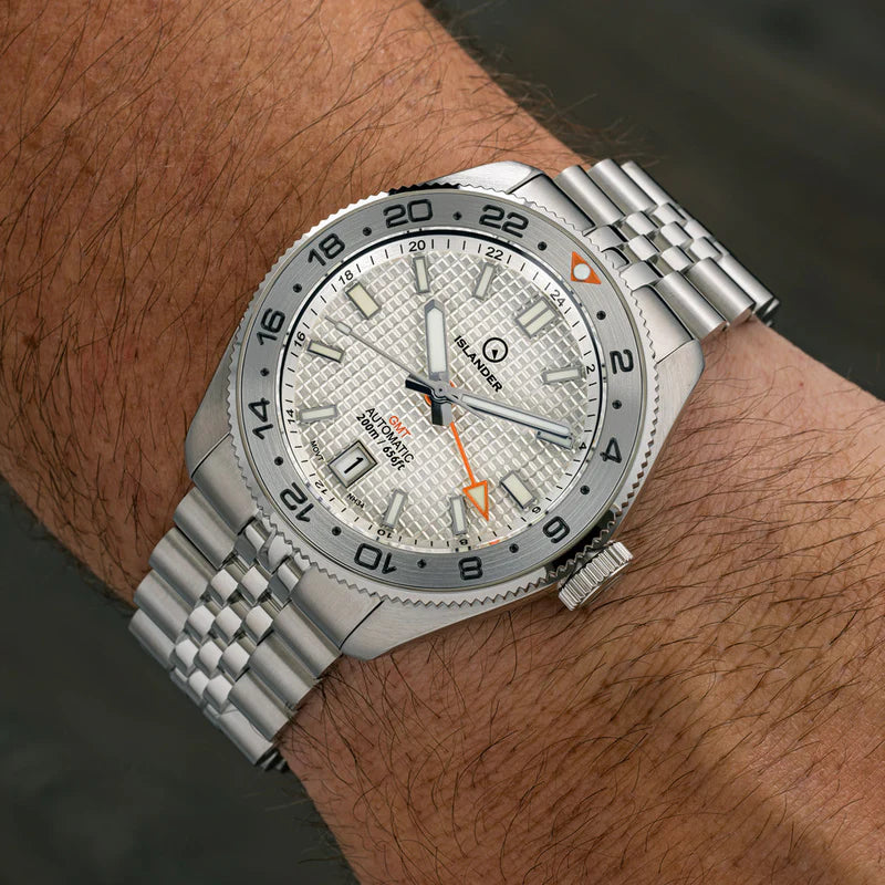 Islander Automatic GMT Dive Watch ISL-215 – White Waffle Dial – 200M — view 10