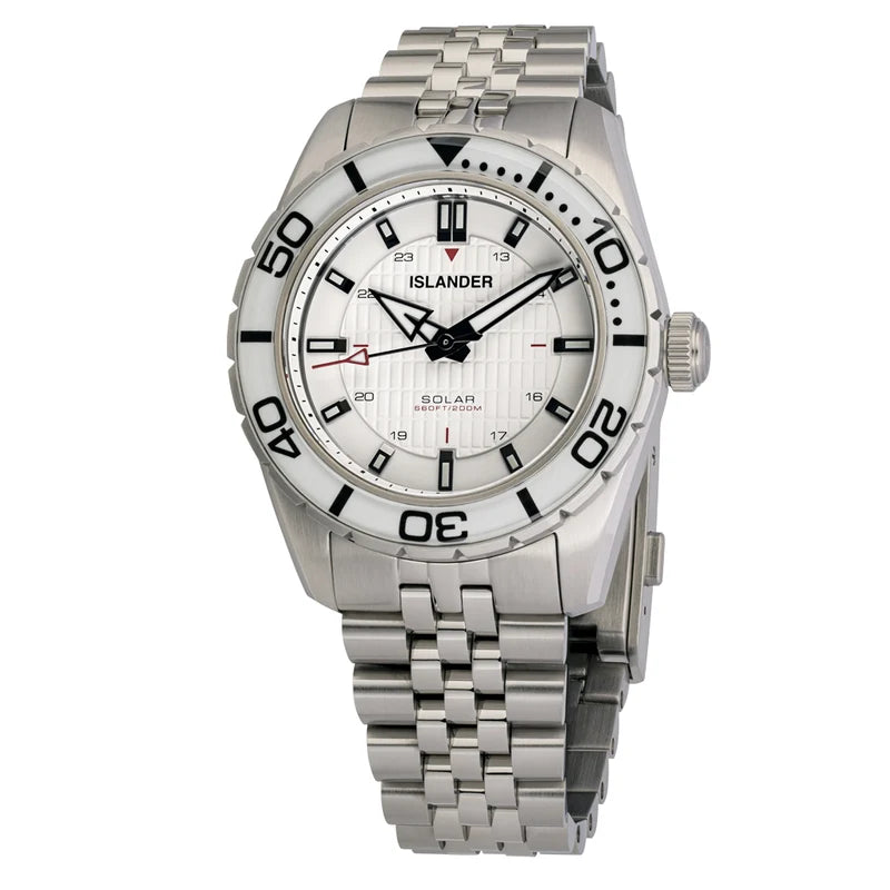 Islander Saltaire ISL-281 – 38mm Solar Dive Watch – Pure White Dial – 200M — view 5