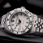 Islander Saltaire ISL-281 – 38mm Solar Dive Watch – Pure White Dial – 200M view 3